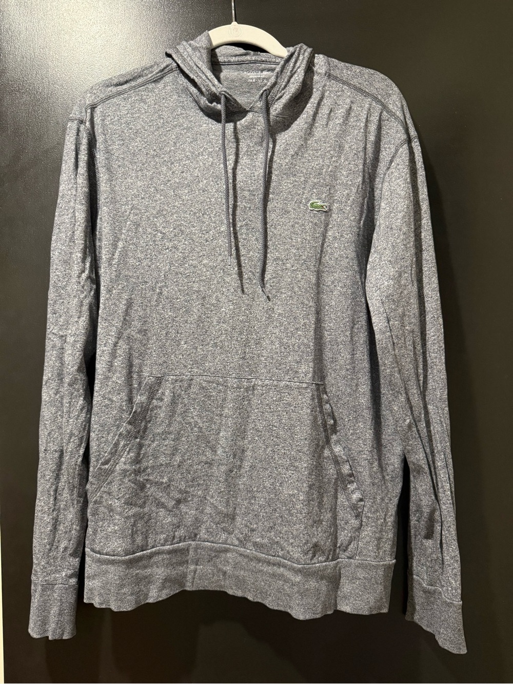 Lacoste 100 percent cotton Men’s Gray Heather Lightweight Hooded Sweatshirt